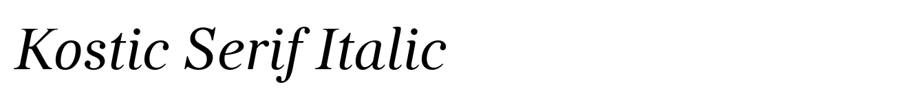 Kostic Serif Italic